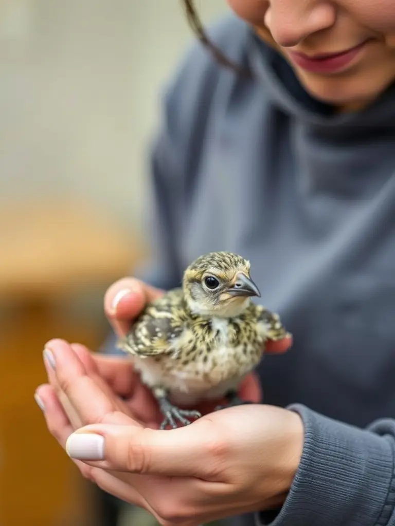 Image of a rescued swallow being cared for by a volunteer, highlighting the animal welfare initiatives of the organization.