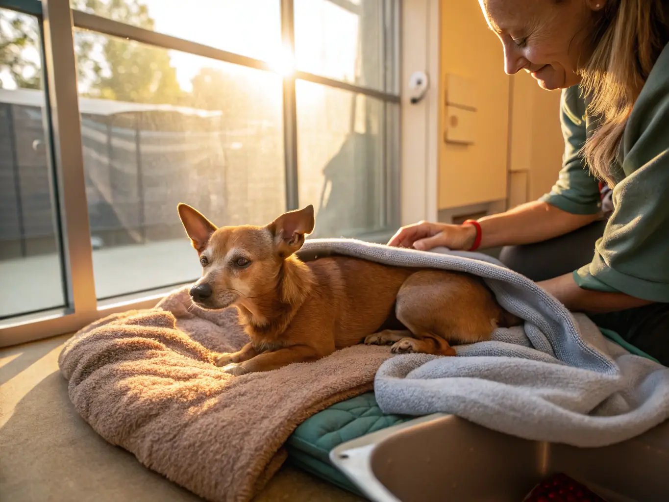 A heartwarming image of rescued animals being cared for at a local animal shelter supported by LA VOIE DE L'HIRONDELLE, showcasing the organization's commitment to animal welfare and compassionate care.